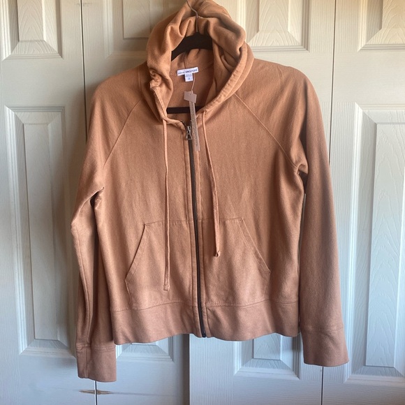 James Perse NWT French Terry Long Sleeve Zippered  100% Cotton Hoodie size 2 - Picture 4 of 16